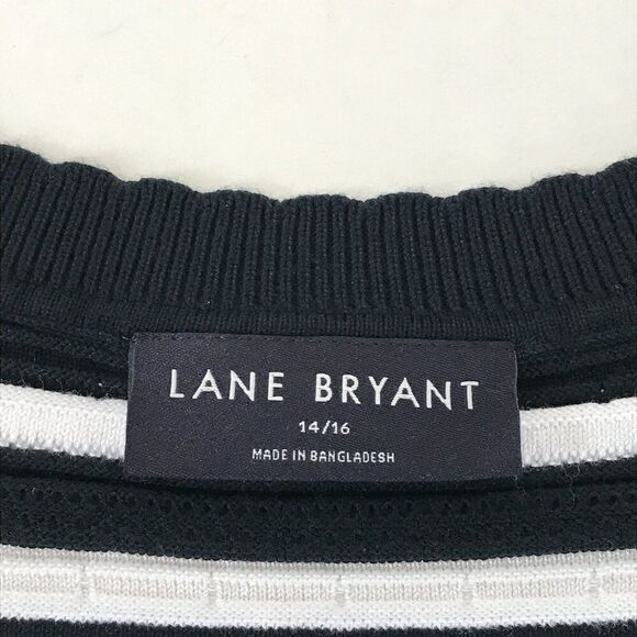 Lane Bryant Striped Knit Sweater Women's Plus Size 14/16 Short Sleeve Stretch - Picture 8 of 9